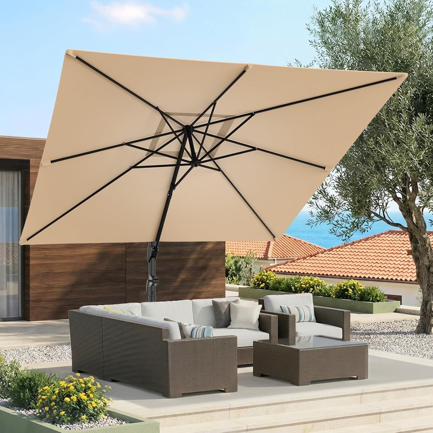 10x10 FT Cantilever Patio Umbr - đánh giá và giá Outdoor Furniture Umbrella