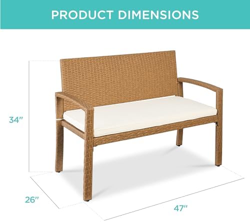 Outdoor Bench 2-Person Wicker  - đánh giá và giá Outdoor Furniture Bench