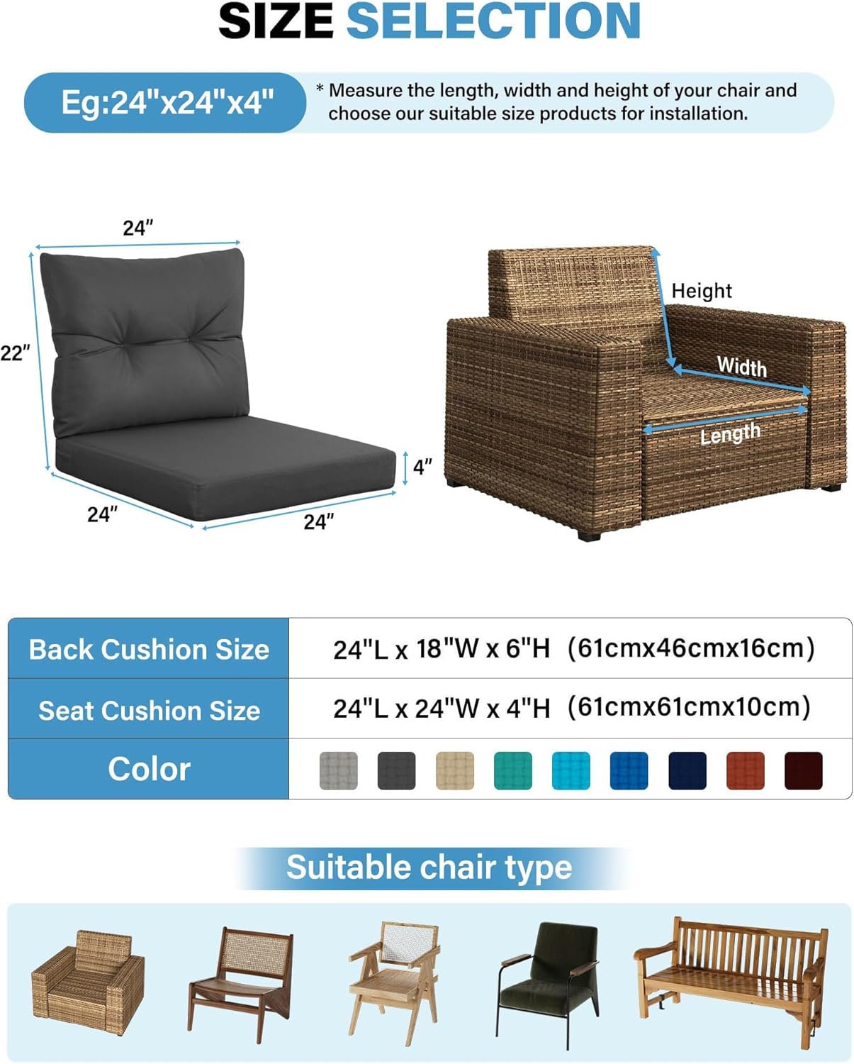 Outdoor Patio Furniture Dark G - đánh giá và giá Outdoor Furniture Cushions 24 X 24