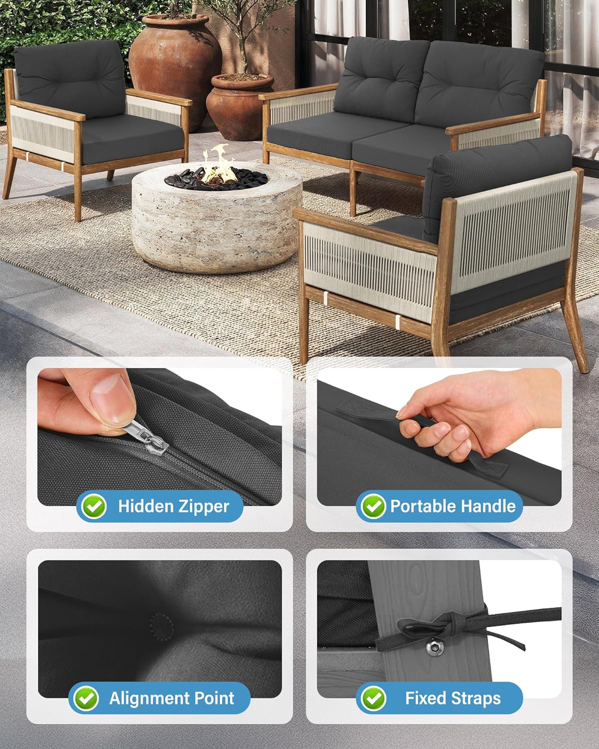 Outdoor Patio Furniture Dark G - đánh giá và giá Outdoor Furniture Cushions 24 X 24