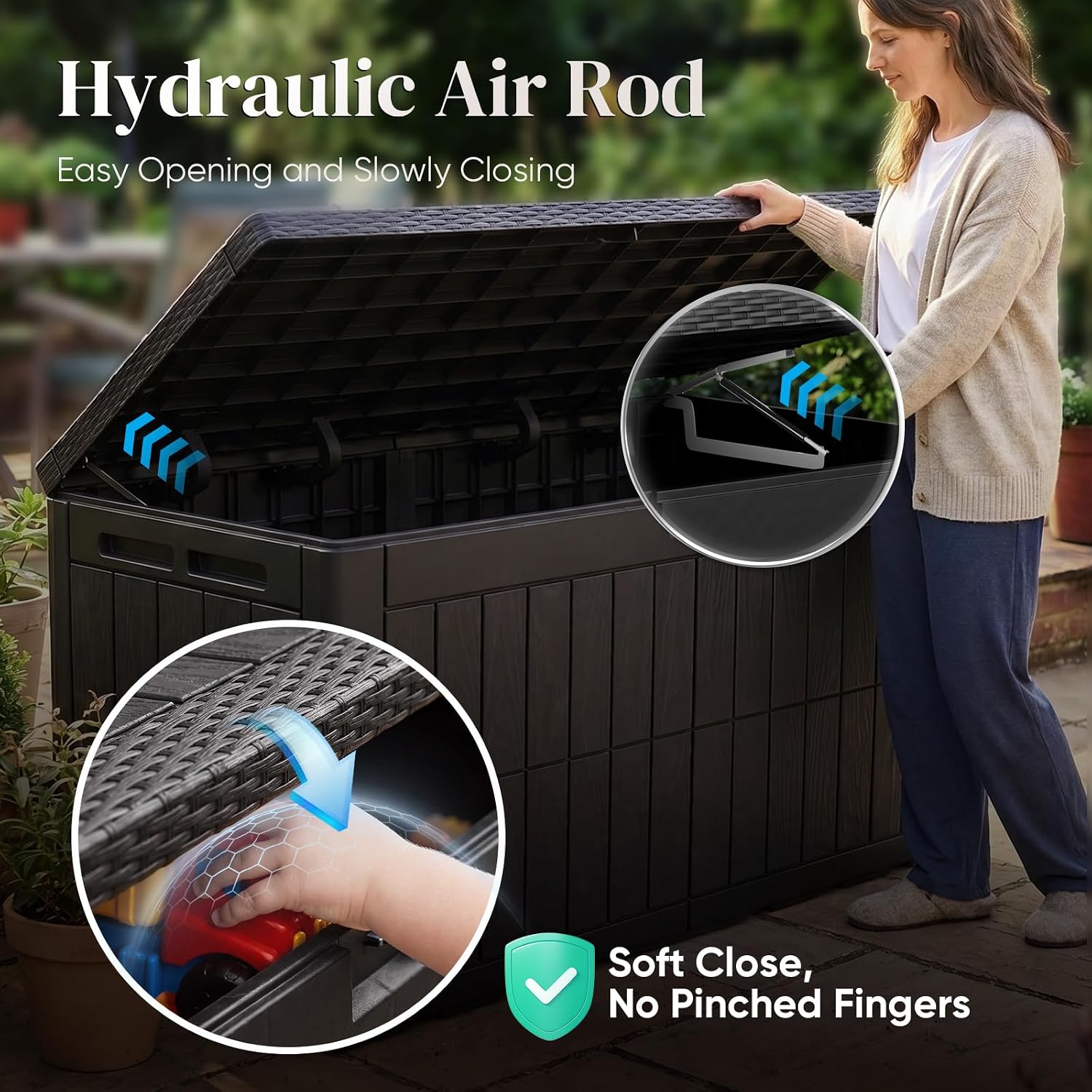 120 Gallon Resin Deck Box, Wea - đánh giá và giá Outdoor Furniture Bench