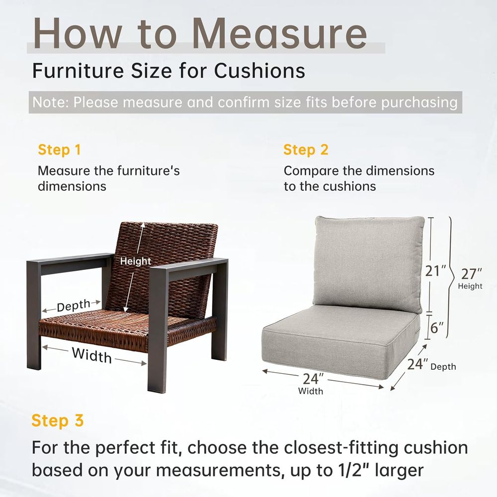 6 Thick Outdoor Cushion Set -  - đánh giá và giá Outdoor Furniture Cushions 24 X 24