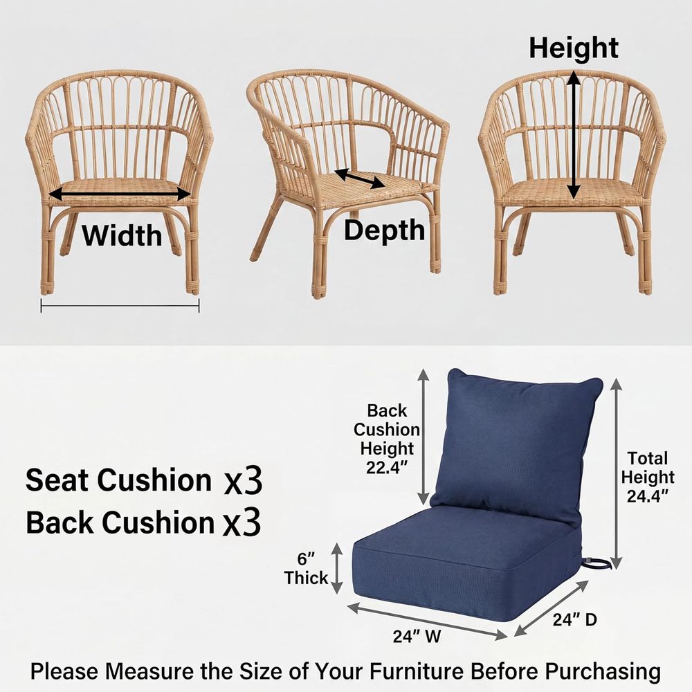 6 Thick Outdoor Chair Cushions - đánh giá và giá Outdoor Furniture Cushions 24 X 24