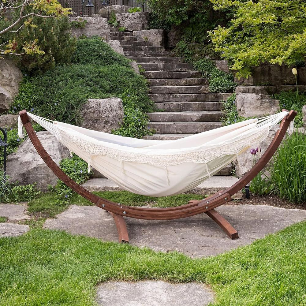 Double Cotton Hammock with Sol - đánh giá và giá Hammock With Stand