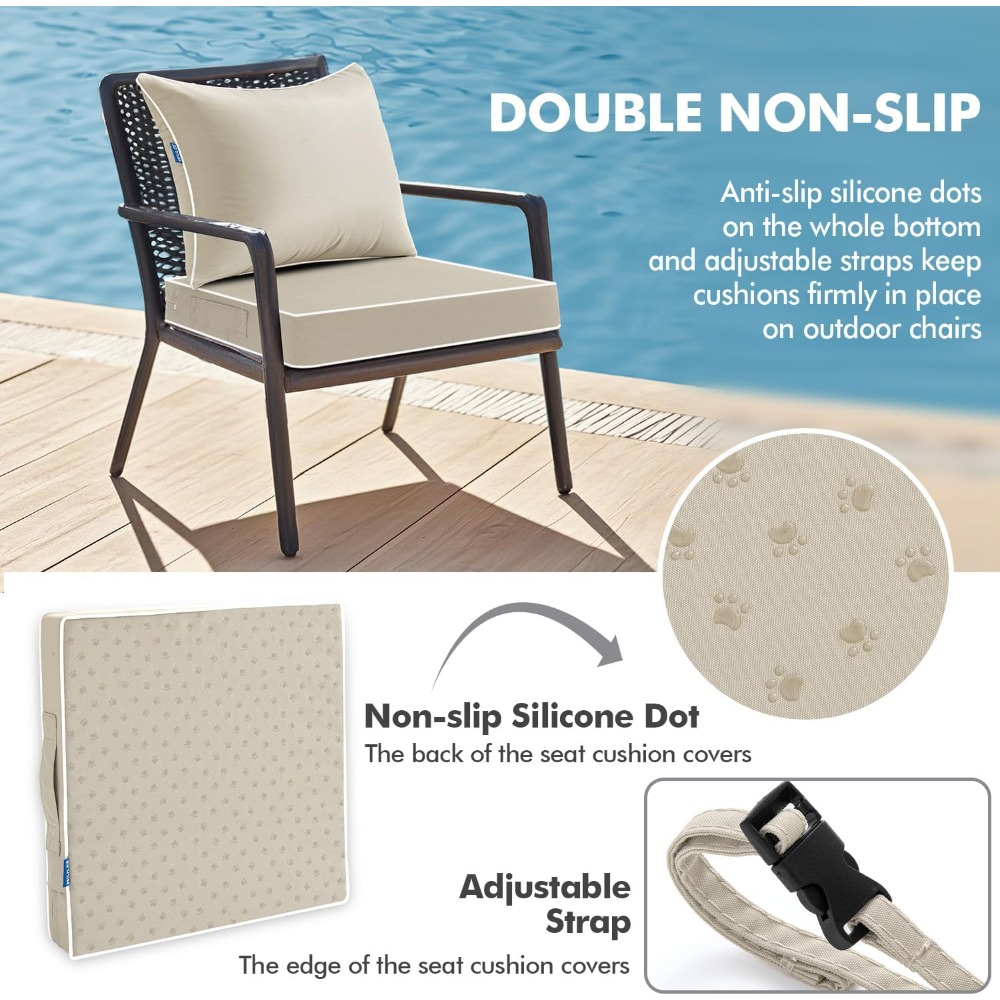 Beige Outdoor Seat Cushion 24x - đánh giá và giá Outdoor Furniture Cushions 24 X 24