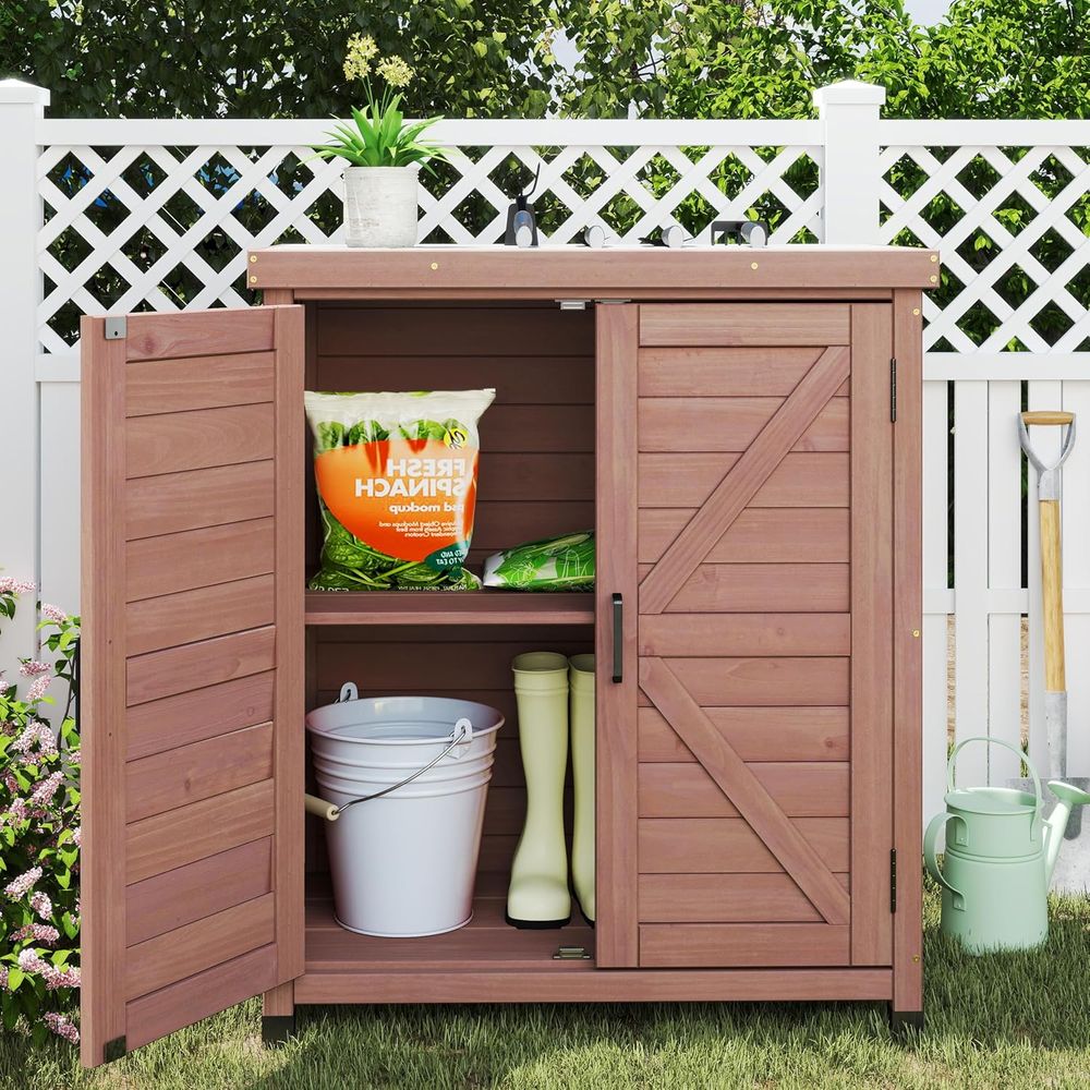 Outdoor Storage Cabinet & Pott - đánh giá và giá Outdoor Furniture Bench