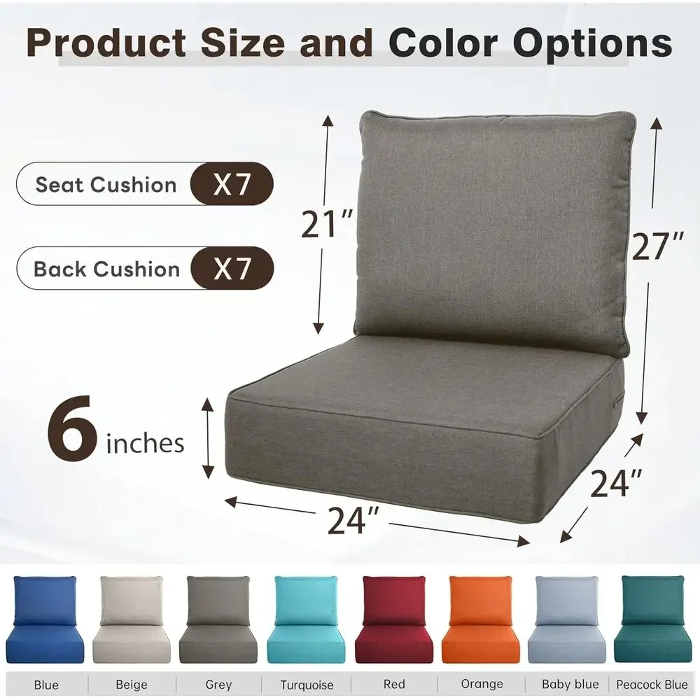 6 Thick Outdoor Cushion Set -  - đánh giá và giá Outdoor Furniture Cushions 24 X 24