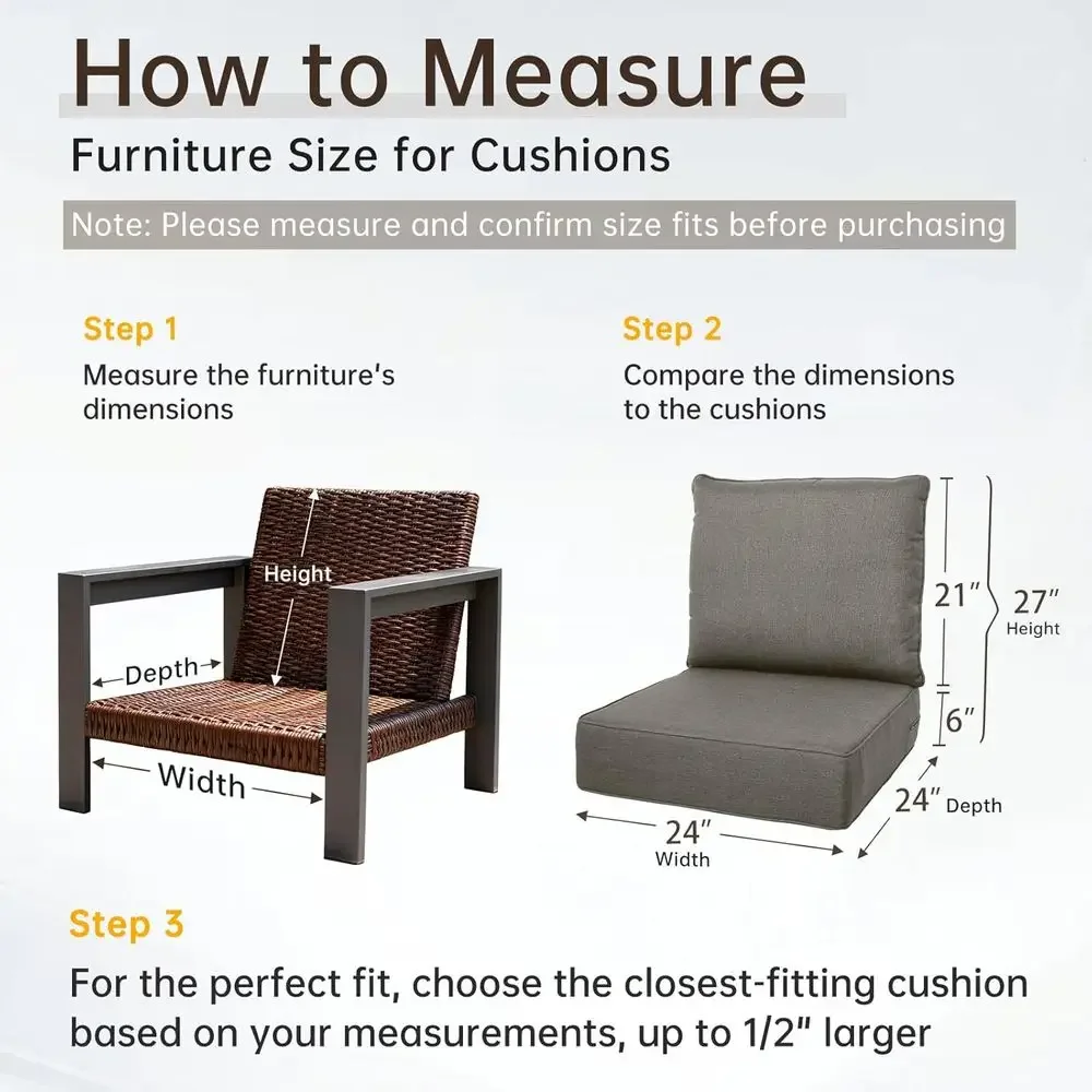 6 Thick Outdoor Cushion Set -  - đánh giá và giá Outdoor Furniture Cushions 24 X 24