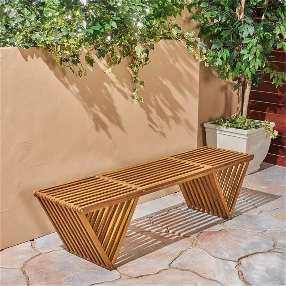 Teak Finish Outdoor Acacia Woo - đánh giá và giá Outdoor Furniture Bench