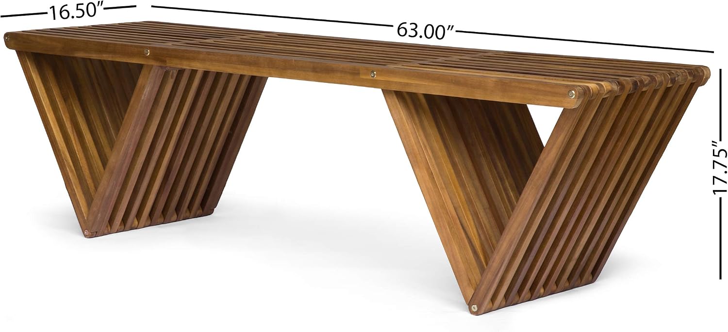 Teak Finish Outdoor Acacia Woo - đánh giá và giá Outdoor Furniture Bench