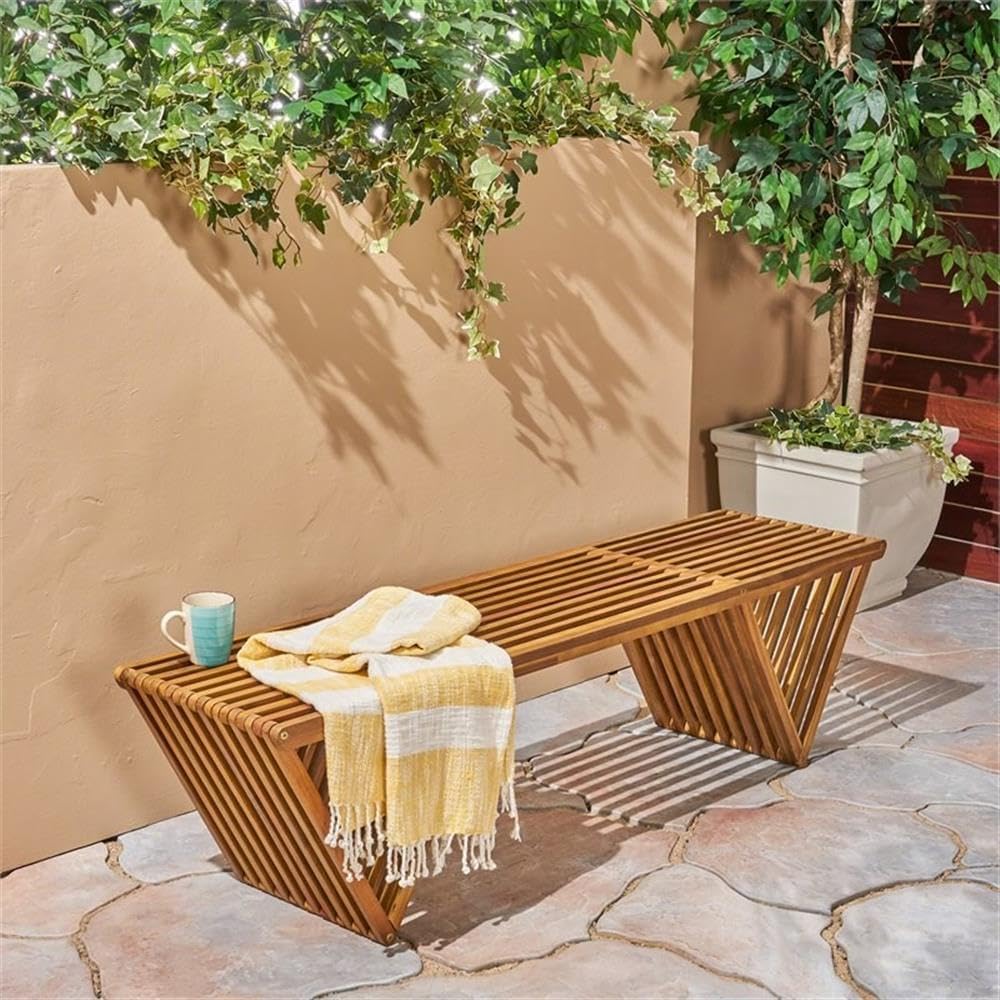 Teak Finish Outdoor Acacia Woo - đánh giá và giá Outdoor Furniture Bench